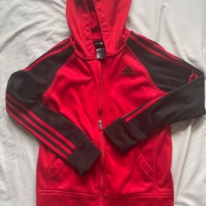 Adidas Climawarm Red & Black Zipper Hoodie Jacket Boy size 10/12